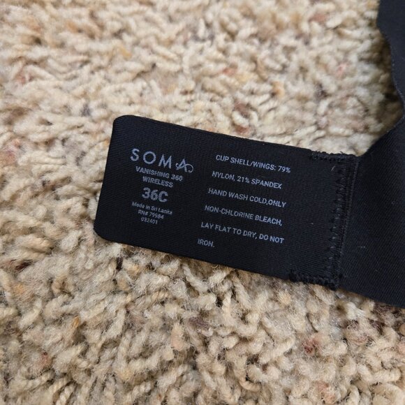 SOMA Bra Size 36C Vanishing 360 Wireless Smooth Padded T Shirt Black - Picture 3 of 5